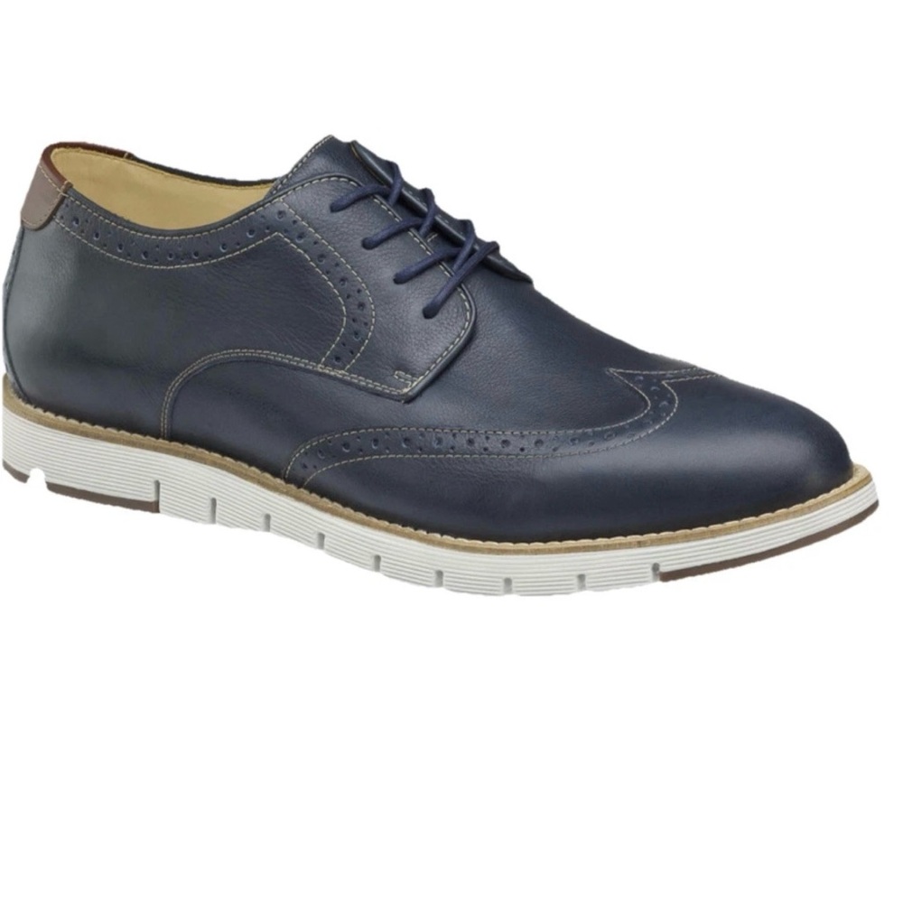 Johnston & Murphy Holden Men's Wingtips Size 8 M Navy Casual Shoes 27-1746 EUC